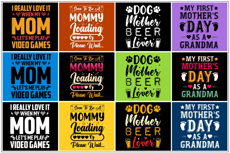 Mom Mommy Mother T-Shirt Design Bundle