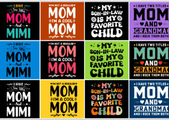 Mom mother's day t-shirt design bundle
