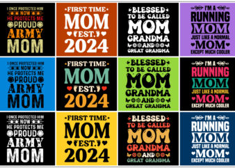 Mom mothers day t-shirt design bundle