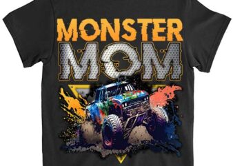 Monster Truck Mom Family Matching Monster Truck Lovers T-Shirt ltsp png file