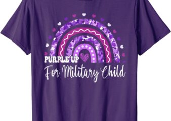 Month of Military Child Rainbow Purple Up for Military Kids T-Shirt