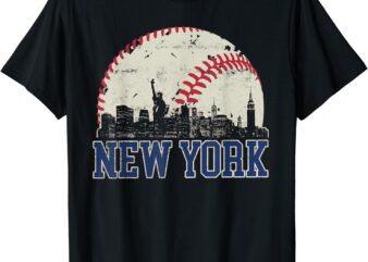 New York Retro Baseball Lover Met At Game Day T-Shirt