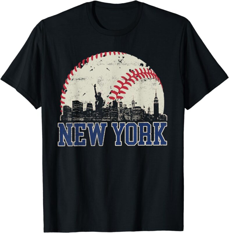 New York Retro Baseball Lover Met At Game Day T-Shirt