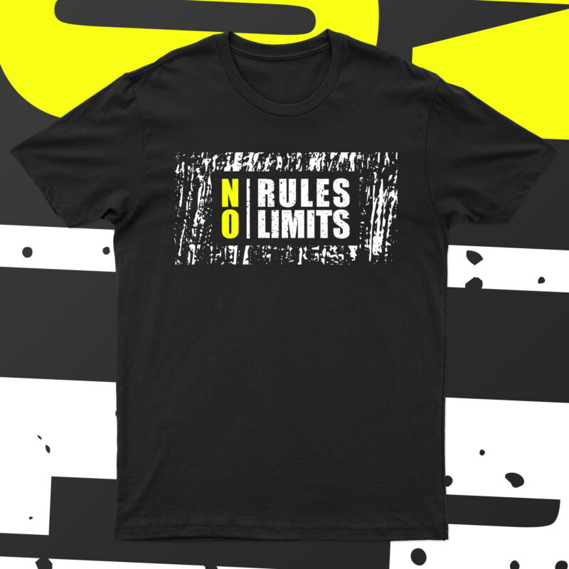 No Rules No Limits | Motivational T-Shirt Design For Sale!!