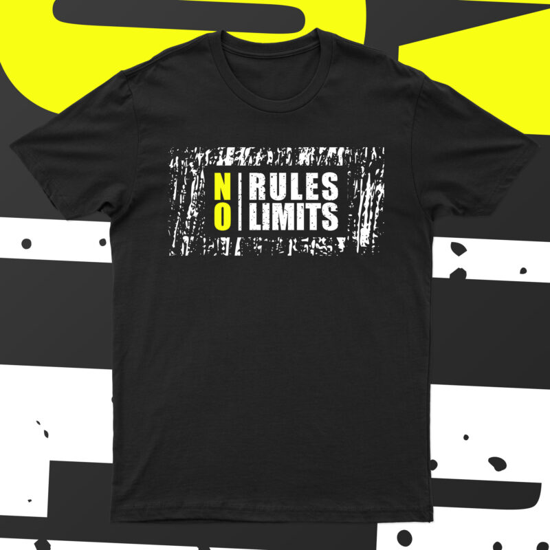 No Rules No Limits | Motivational T-Shirt Design For Sale!!