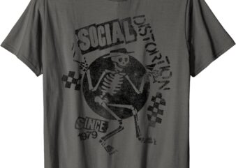 Official Social Distortion Black Spray Skelly T-Shirt