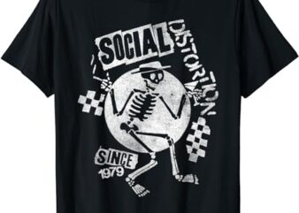 Official Social Distortion White Spray Skelly T-Shirt