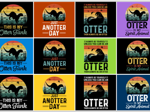Otter t-shirt design bundle