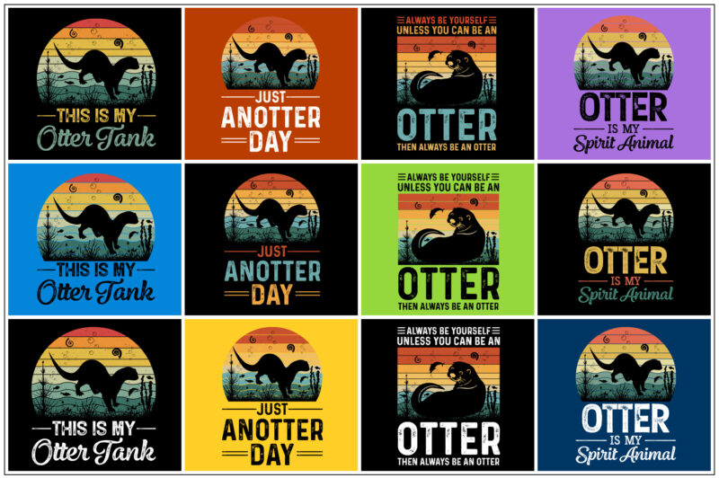 Otter T-Shirt Design Bundle