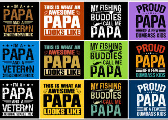 Papa Fathers Day T-Shirt Design Bundle