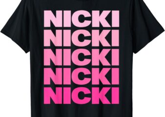 Personalized Name Nicki I Love Nicki Pink Vintage T-Shirt