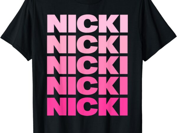 Personalized name nicki i love nicki pink vintage t-shirt