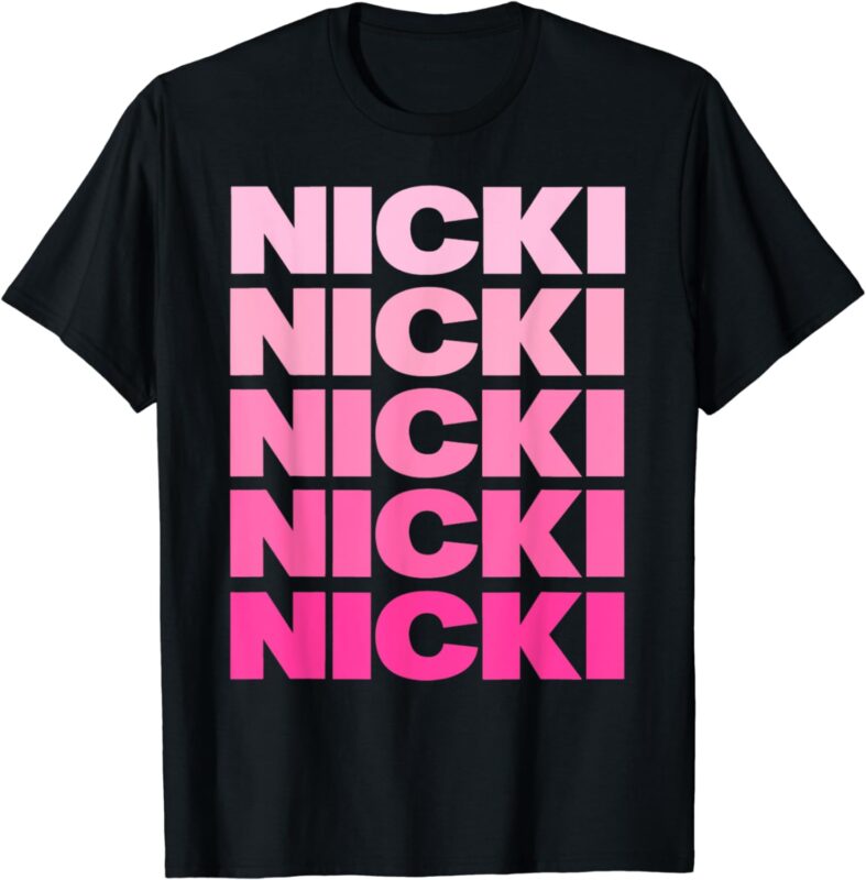 Personalized Name Nicki I Love Nicki Pink Vintage T-Shirt