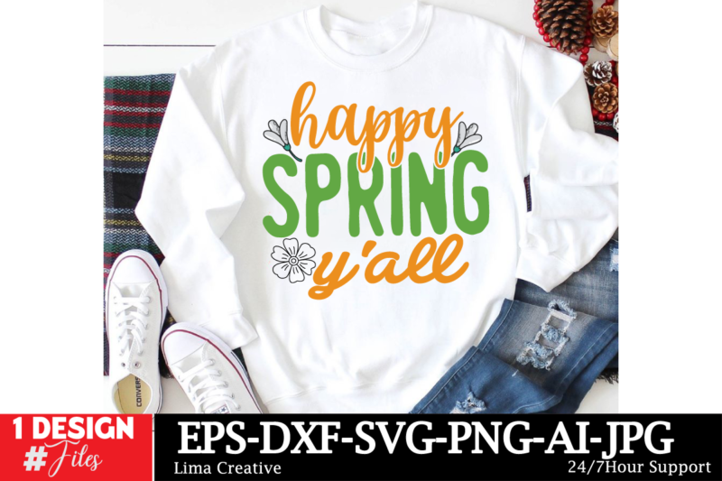 Happy Spring Yall T-shirt Design
