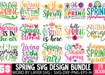 Spring SVG Bundle, Spring T-shirt Design Bundle, Spring SVG Cut File, Spring Sublimation ,Spring Clip Art ,Spring Graphic illustration