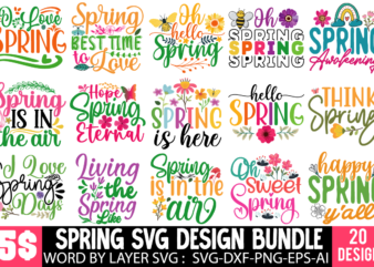 Spring svg bundle, spring t-shirt design bundle, spring svg cut file, spring sublimation ,spring clip art ,spring graphic illustration