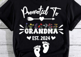 Promoted To Grandma Est 2024 New Grandma Women Grandmother T-Shirt LTSP