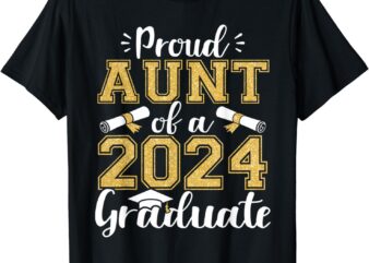 Proud Aunt Of A Class Of 2024 Graduate Funny Senior Aunt T-Shirt