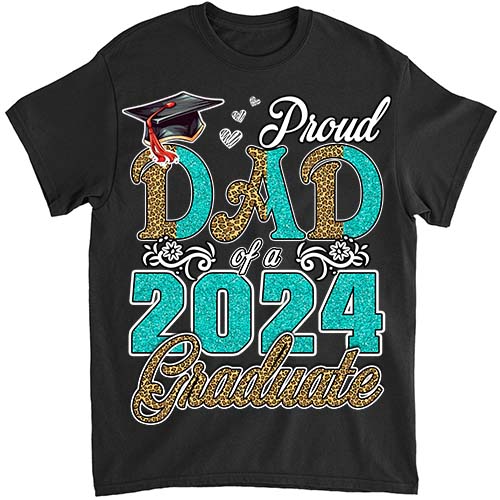 Proud Dad Of A Class Of 2024 Graduate 2024 Senior Dad 2024 T-Shirt ltsp png file