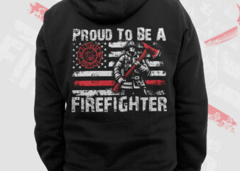 Proud To Be A Firefighter Red Line USA Flag PNG, 4th of July American Patriot Gifts, Fireman Png, Fathers Day Png Sublimation, Fire Clipart t shirt illustration
