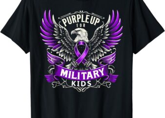 Purple Up For Military Kids Military Child Month Adults Men T-Shirt