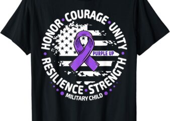 Purple Up For Military Kids Month Of Military Child Adults T-Shirt