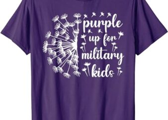 Purple Up for Military Kids Dandelion Military Child Month T-Shirt
