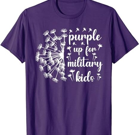 Purple up for military kids dandelion military child month t-shirt