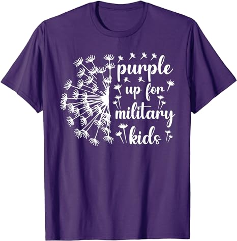 Purple Up for Military Kids Dandelion Military Child Month T-Shirt