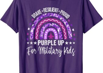 Purple Up for Military Kids Rainbow Month of Military Child T-Shirt