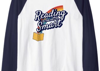 Reading is the key to smart Raglan Baseball Tee