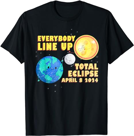 Retro Everybody Line Up Total Solar Eclipse 2024