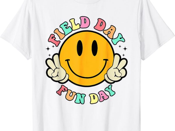 Retro groovy field day fun day smile face teacher kids t-shirt
