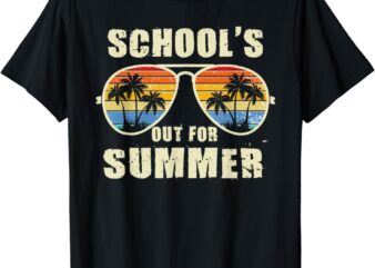 Retro Schools Out For Summer Last Day Of School Teacher Boy T-Shirt