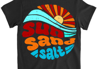 Retro Sun Sand Salt Beach Summer Vacation Shirt LTSP png