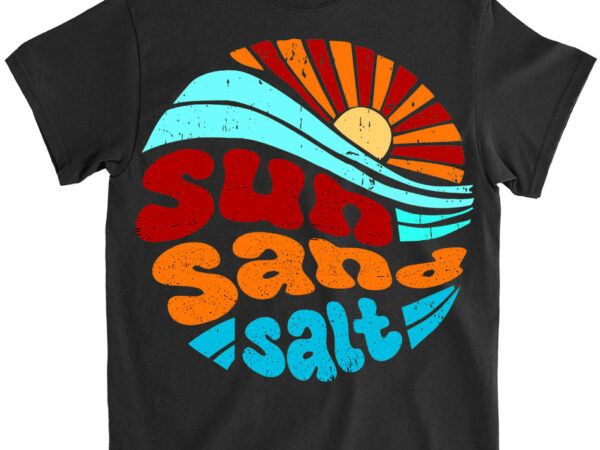 Retro sun sand salt beach summer vacation shirt ltsp png t shirt design online Retro sun sand salt beach summer vacation shirt ltsp png t shirt design online