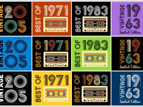 Retro t-shirt design bundle Retro t-shirt design bundle
