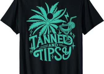 Retro Tanned And Tipsy Beach Summer Vacation Funny