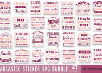 Sarcastic Sticker T-shirt Bundle Sarcastic Sticker Svg Bundle