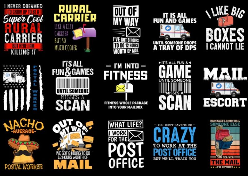 15 Postman Shirt Designs Bundle P1, Postman T-shirt, Postman png file, Postman digital file, Postman gift, Postman download, Postman design