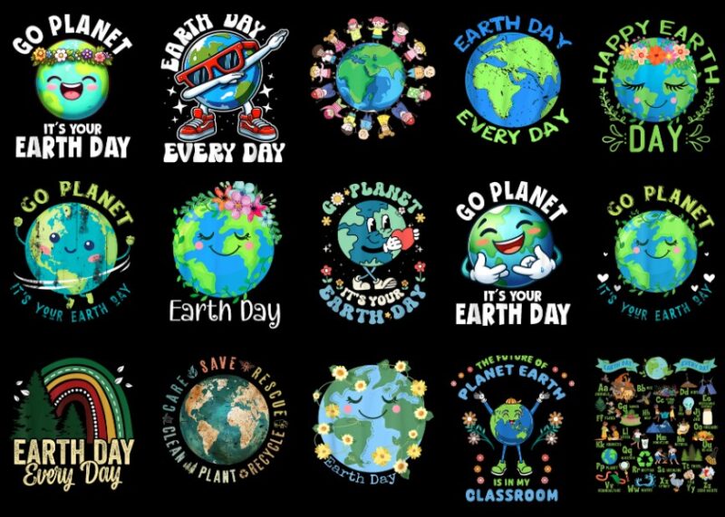 15 Earth Day Shirt Designs Bundle P2, Earth Day T-shirt, Earth Day png file, Earth Day digital file, Earth Day gift, Earth Day download, Ear