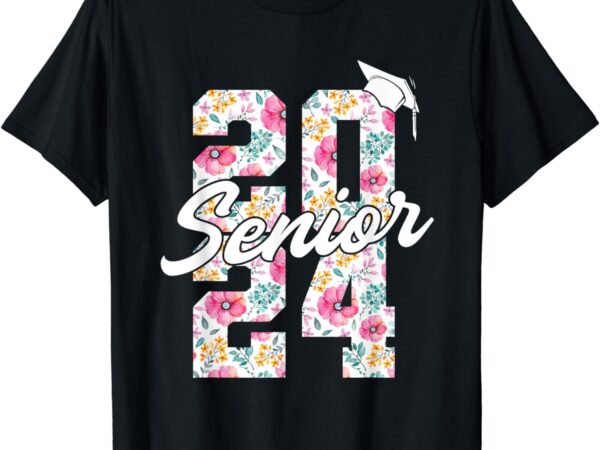 Senior 2024 girls class of 2024 graduate college high school t-shirt