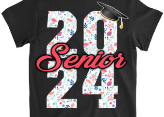 Senior 2024 Girls Class Of 2024 Graduate College High School T-Shirt lts png file
