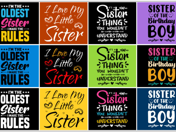 Sister t-shirt design bundle