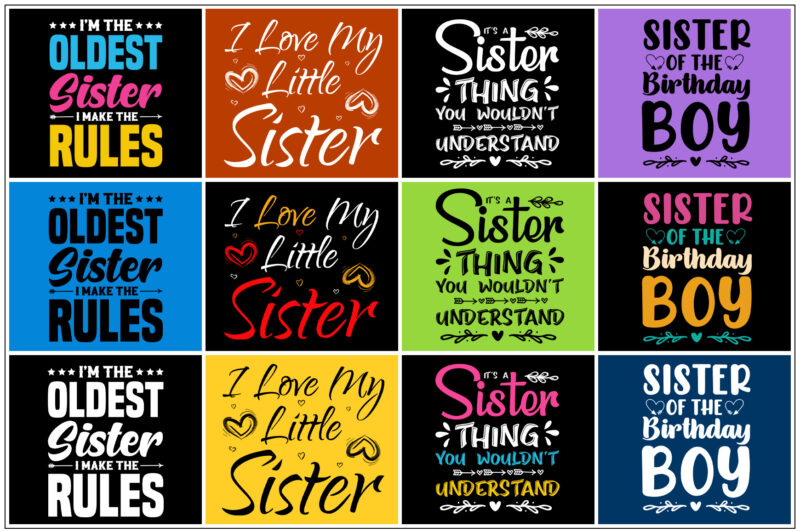 Sister T-Shirt Design Bundle