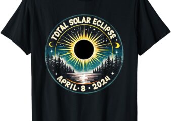 Solar Eclipse Shirt Astronomy Vintage 2024 Solar Eclipse T-Shirt