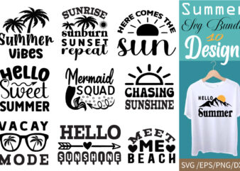 Summer T-shirt Bundle, Retro Summer Bundle Summer SVG Bundle, Retro Summer Bundle