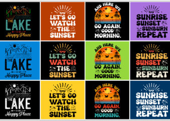 Sunset T-Shirt Design Bundle