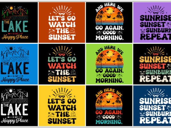 Sunset t-shirt design bundle