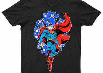 Superman Superhero Pop Culture T-Shirt Design For Sale | Ready To Print.
